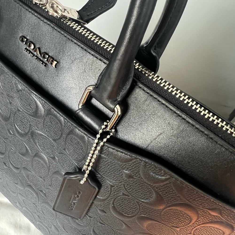 COACH BECKETT PORTFOLIO BRIEF IN SIGNATURE LEATHER - Picture 10 of 10